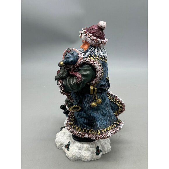 Hand-Painted Santa Claus Figurine Child & Gift Bag Holiday Decor Festive 10"READ - Picture 3 of 9